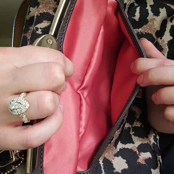 Coach Brown and Black Leopard Print Satchel - Picture 13 of 16